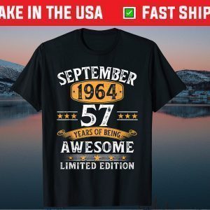 57 Year Old Decoration Vintage September 1964 57th Birthday Gift T-Shirt