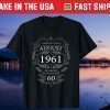60th Birthday August 1961 Vintage Retro Gift T-Shirt