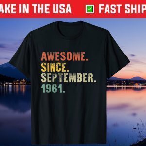 Awesome September Born In 1961 Vintage 59th Birthday Classic T-Shirt