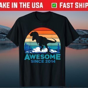 Awesome Since 2014 7 Years Old Dinosaur Classic Shirt