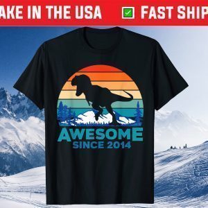 Awesome Since 2014 7 Years Old Dinosaur Classic Shirt