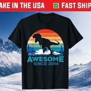 Awesome Since 2014 7 Years Old Dinosaur Tee Shirts