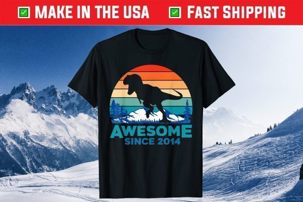 Awesome Since 2014 7 Years Old Dinosaur Tee Shirts