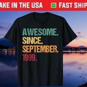 Awesome Since September 1999 Vintage 20th Birthday Unisex T-Shirt
