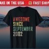 Awesome Since September 2002 19th Birthday 19 Years Old Tee Shirt