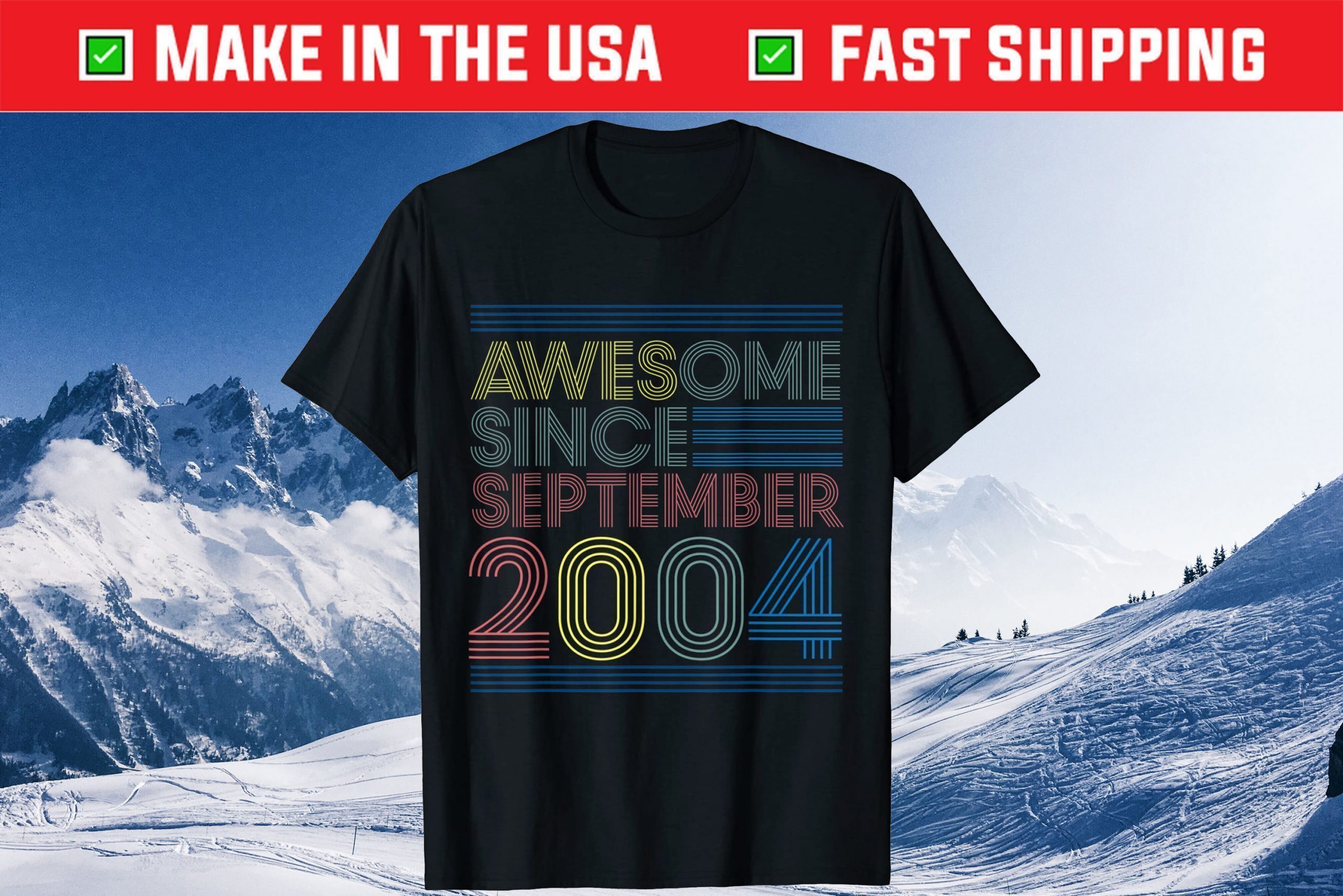 Awesome Since September 2004 birthday 17th Birthday Tee Shirts