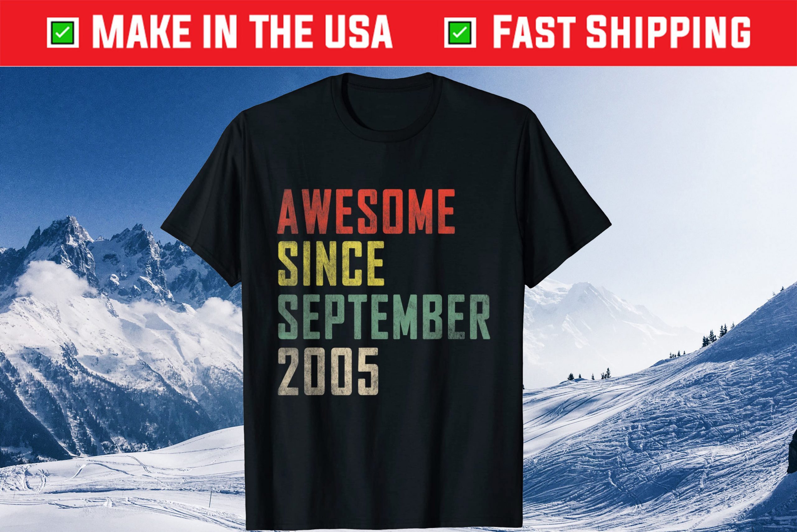 Awesome Since September 2005 16th Birthday Tee Shirts