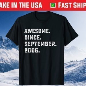 Awesome Since September 2006 Birthday 14 Years Old Classic T-Shirt