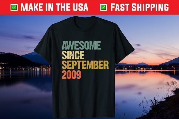 Awesome Since September 2009 12 Years Old 12th Birthday Us 2021 T-Shirt