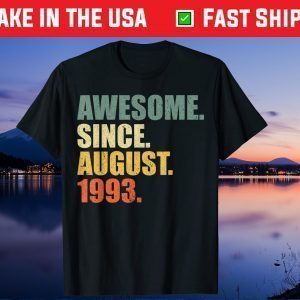 Awesome since August 1993 Vintage 26th Birthday Us 2021 T-Shirt