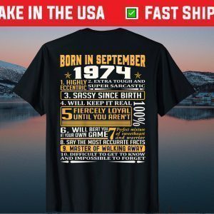 Born In September 1974 Facts Classic T-Shirt