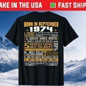 Born In September 1974 Facts Classic T-Shirt