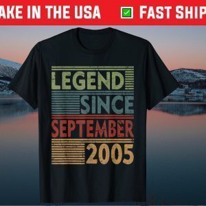 Born In September 2005 Legend 15th Birthday Gift T-Shirt