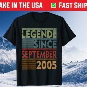 Born In September 2005 Legend 15th Birthday Gift T-Shirt