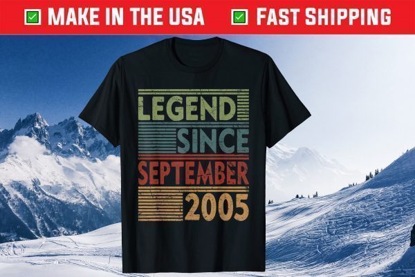 Born In September 2005 Legend 15th Birthday Gift T-Shirt