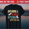 Dinosaur 4th Birthday 4 Year Old Boy September Since 2016 Gift T-Shirt