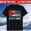 Half American Cuban Flag Sos Cuba Vintage Gift T-Shirt