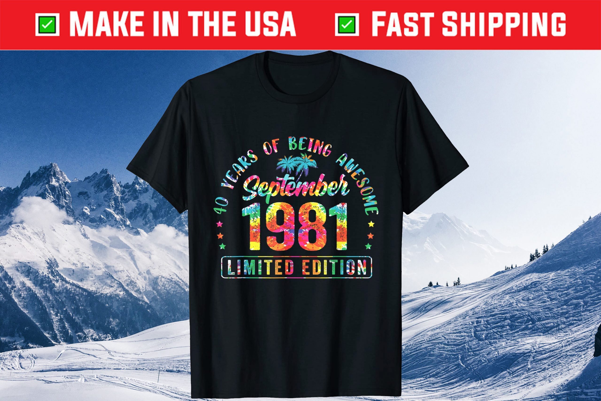 Happy 40th Birthday Vintage September 1981 40 Year Old Tee Shirt