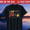 I Am 24 Plus Middle Finger Funny 25th Birthday Party Joke Gift Shirt