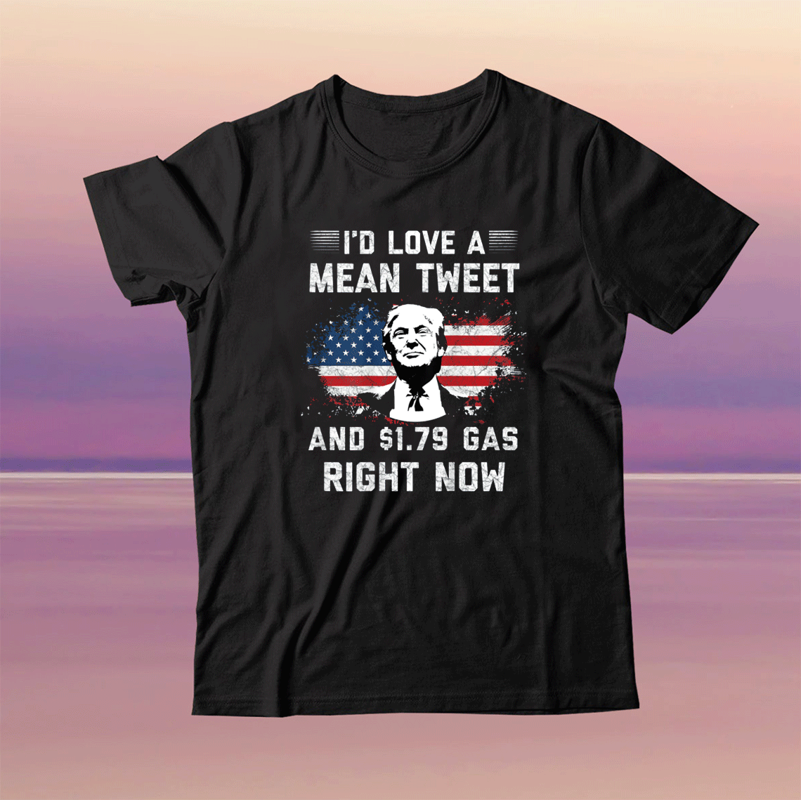 I'd Love A Mean Tweet And 1.79 Gas Right Now American Flag Tee Shirt