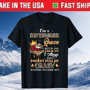 I'm A September Queen Leopard Lips September Birthday Classic T-Shirt