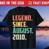 Legend August 2010 10 Year Old 10th Birthday Unisex T-Shirt