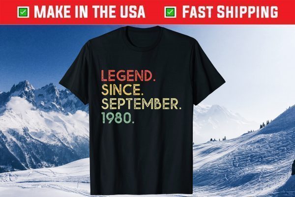 Legend Since September 1980 39th Birthday 39 Years Old Classic T-Shirt