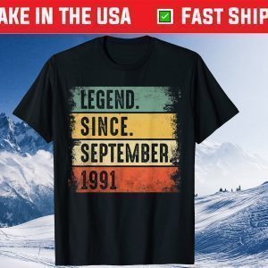 Legend Since September 1991 30 Years Old Birthday Classic T-Shirt