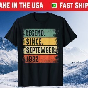 Legend Since September 1992 29 Years Old Birthday Tee Shirts