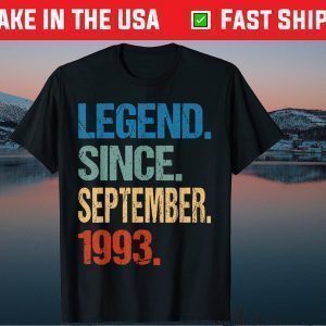 Legend Since September 1993 27 Years Old Birthday Unisex T-Shirt