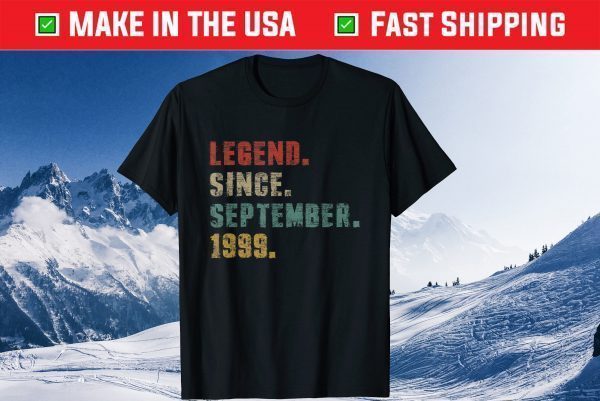 Legend Since September 1999 Made In 1999 22st Birthday Gift T-Shirt