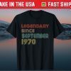 Legendary Since September 1970 51th Birthday 51 Years Old Classic T-Shirt