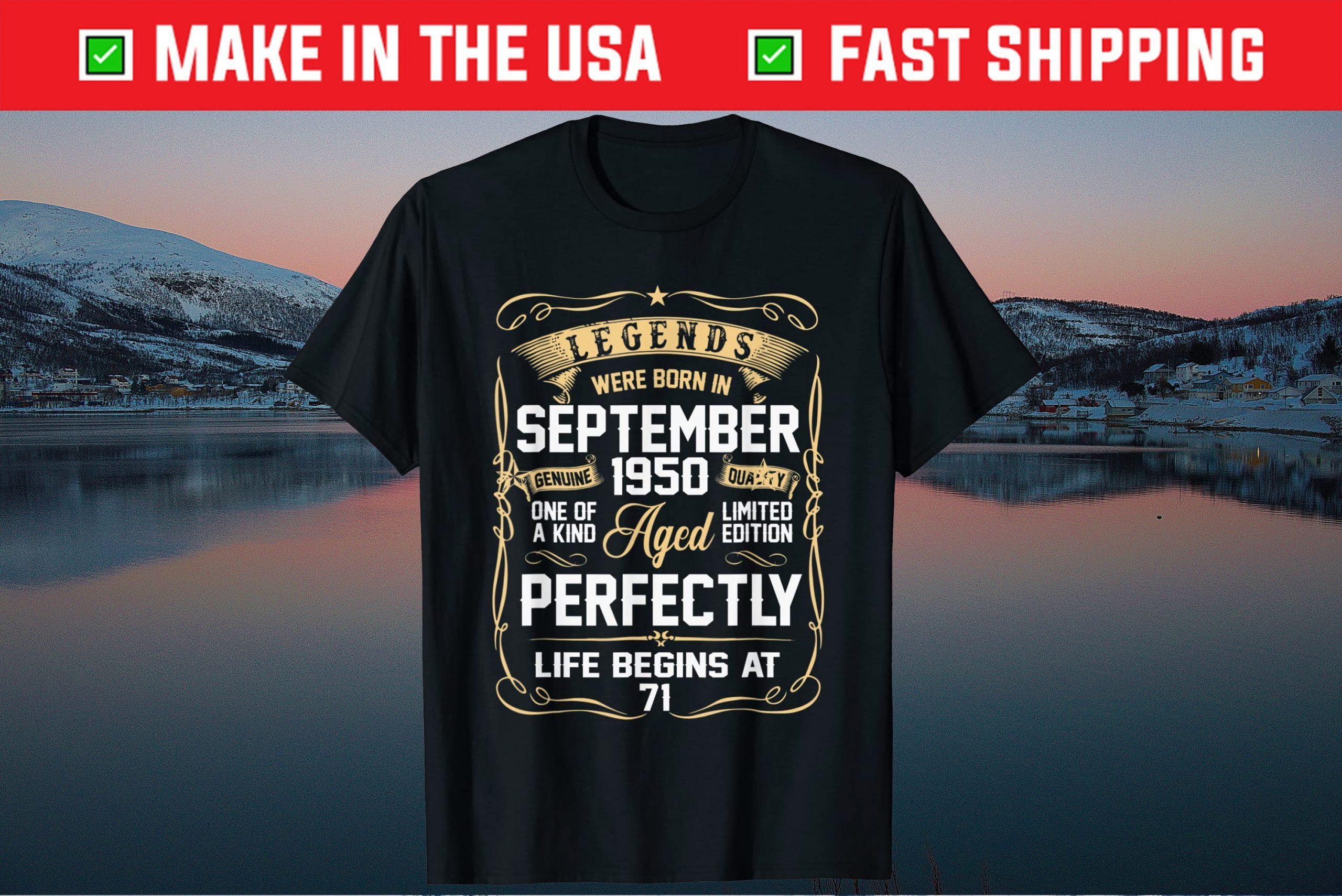 Legends Were Born In September 1950 71Th Birthday Classic T-Shirt
