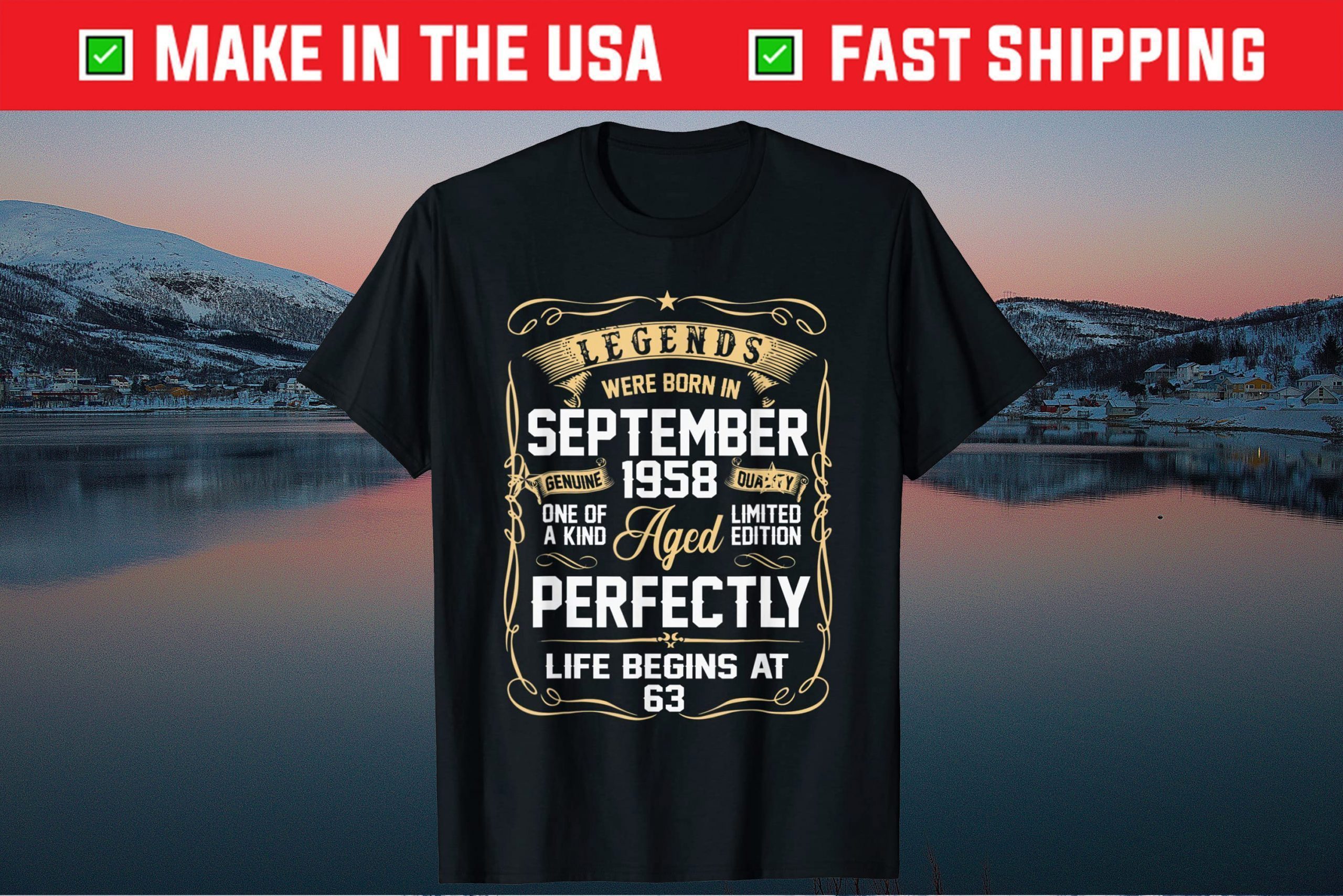 Legends Were Born In September 1958 63Th Birthday Classic T-Shirts