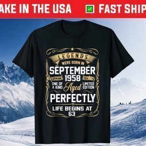 Legends Were Born In September 1958 63Th Birthday Classic T-Shirts