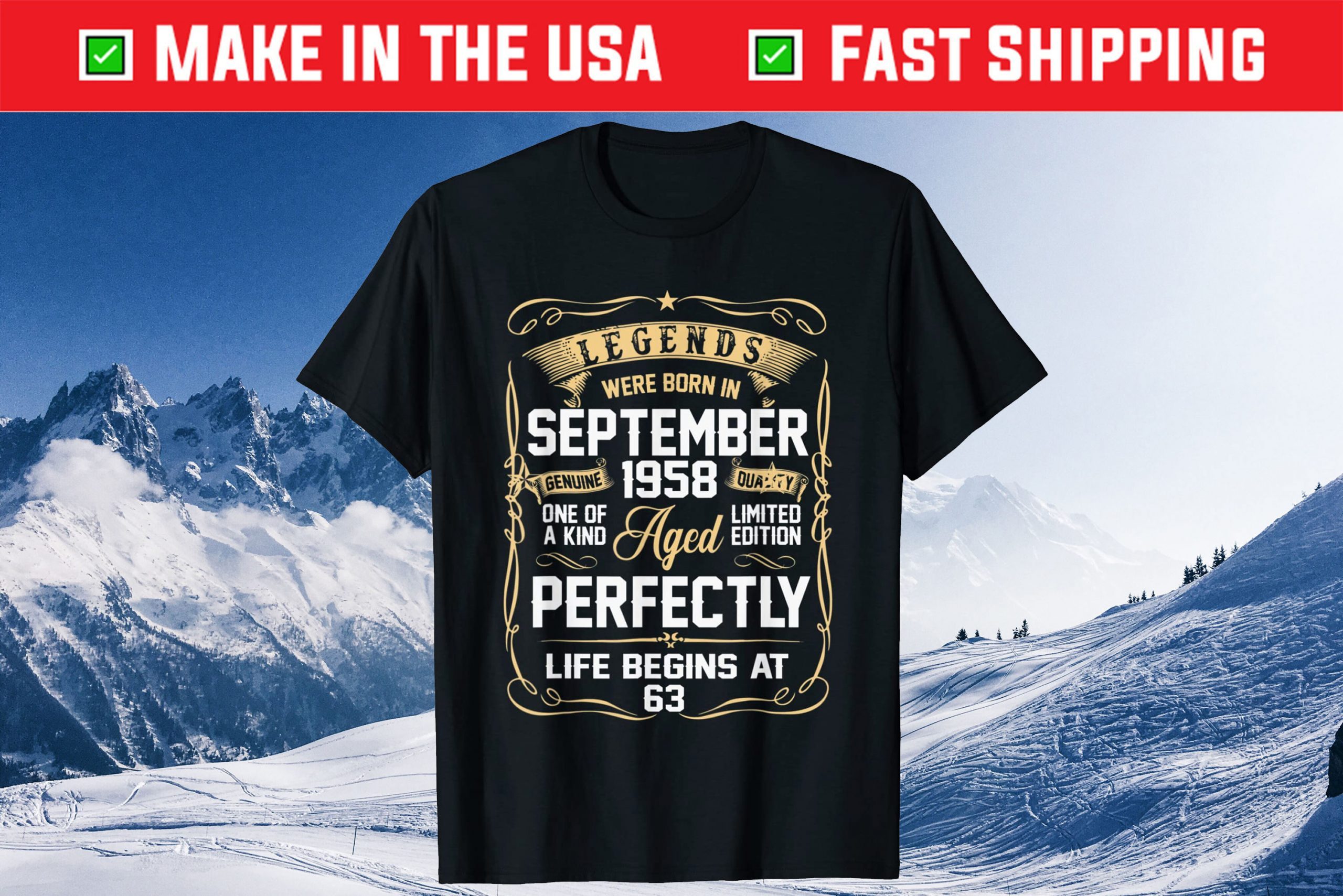 Legends Were Born In September 1958 63Th Birthday Classic T-Shirts