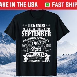 Legends Were Born In September 1967 54Th Birthday Classic T-Shirt