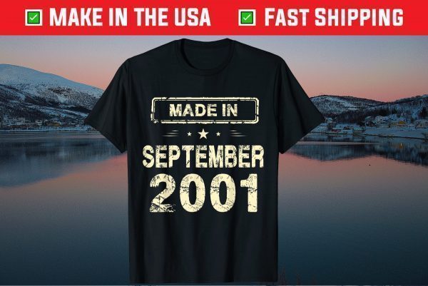 Made In September 2001 20th Birthday 20 Years Old Classic T-Shirt