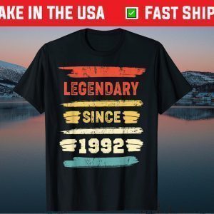 Retro Birthday 1992 Vintage Legendary Since 1992 Gift Shirt