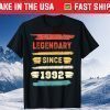 Retro Birthday 1992 Vintage Legendary Since 1992 Gift Shirt