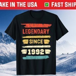 Retro Birthday 1992 Vintage Legendary Since 1992 Gift Shirt