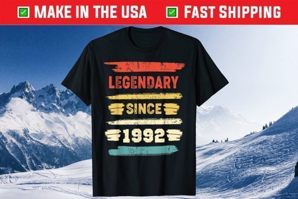 Retro Birthday 1992 Vintage Legendary Since 1992 Gift Shirt