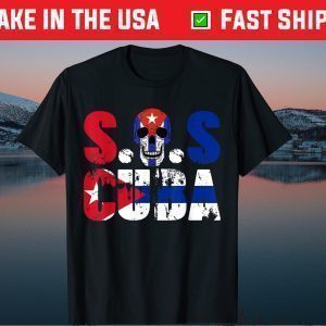 SOS Cuba Cuban Flag Skulls #SOSCuba Classic T-Shirt