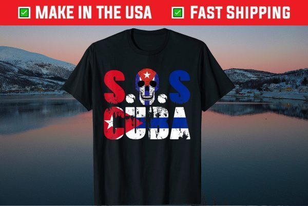 SOS Cuba Cuban Flag Skulls #SOSCuba Classic T-Shirt