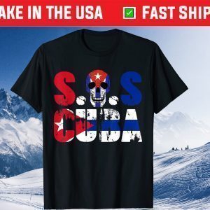 SOS Cuba Cuban Flag Skulls #SOSCuba Classic T-Shirt
