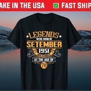 September 1951 vintage 70th birthday Unisex Shirts