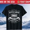 September 1960 Limited Edition Born In September 1690 61th Birthday Tee Shirts