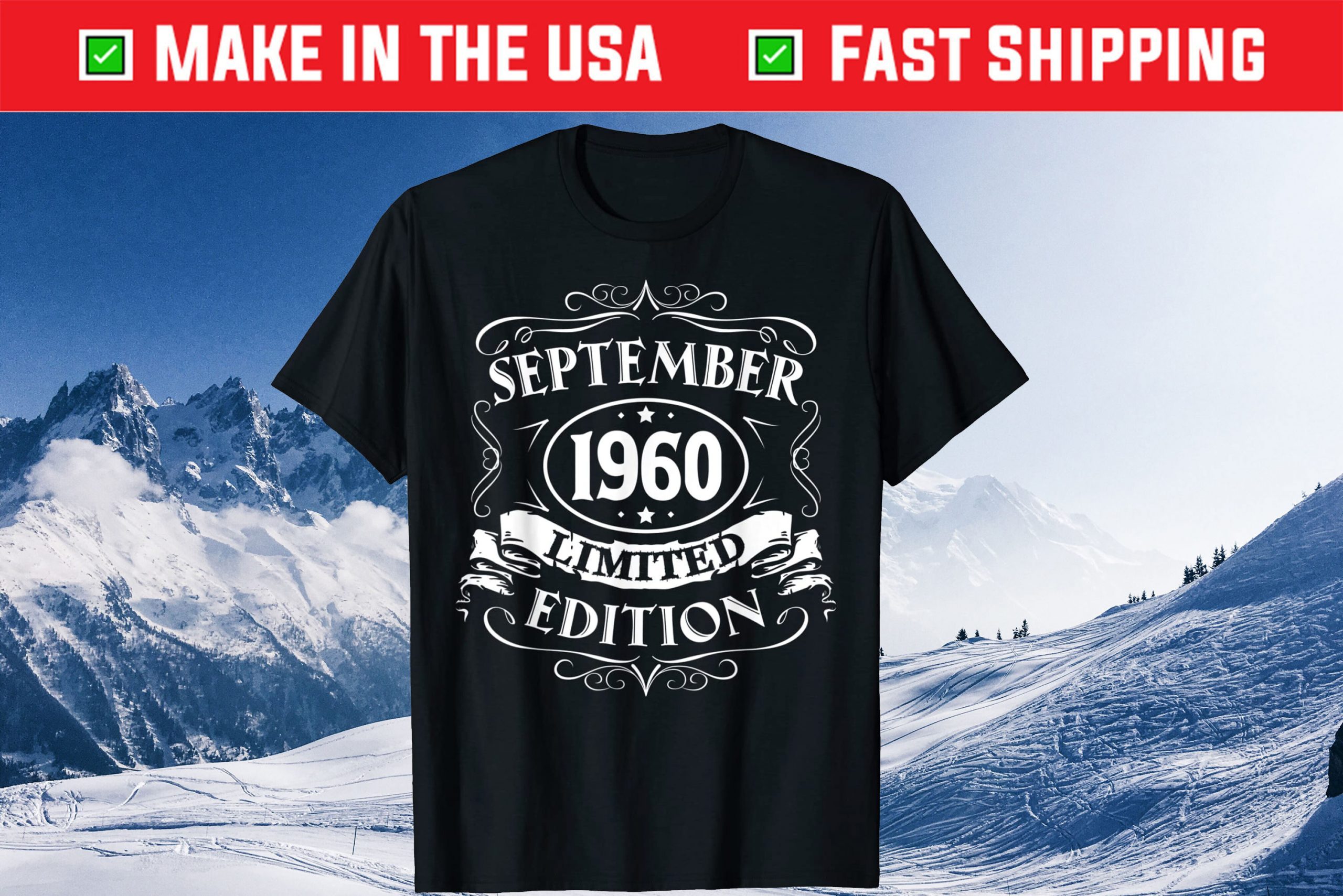 September 1960 Limited Edition Born In September 1690 61th Birthday Tee Shirts