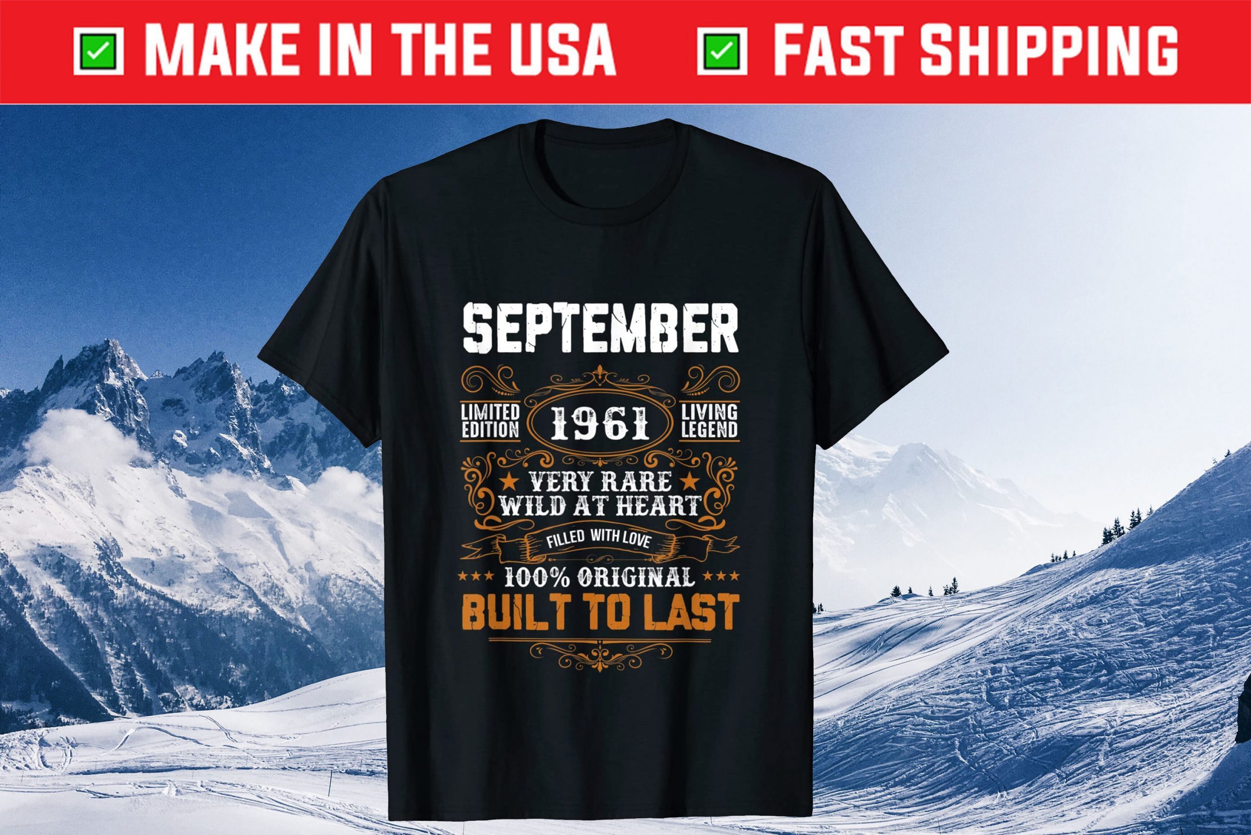 September 1961 Birthday 60th Birthday 60 Years Old Classic T-Shirt September 1961 Birthday 60th Birthday 60 Years Old Classic T-Shirt