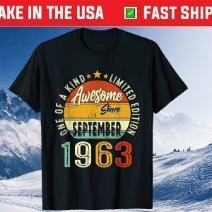 September 1963 Retro Vintage 58th Birthday 58 Years Old Us 2021 T-Shirt